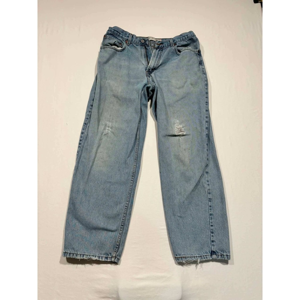 Levis 560 Comfort Fit‎ Jeans Mens 34x30 Light Wash Distressed Denim Tapered Leg